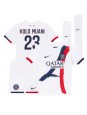 Billige Paris Saint-Germain Randal Kolo Muani #23 Bortedraktsett Barn 2024-25 Kortermet (+ Korte bukser)